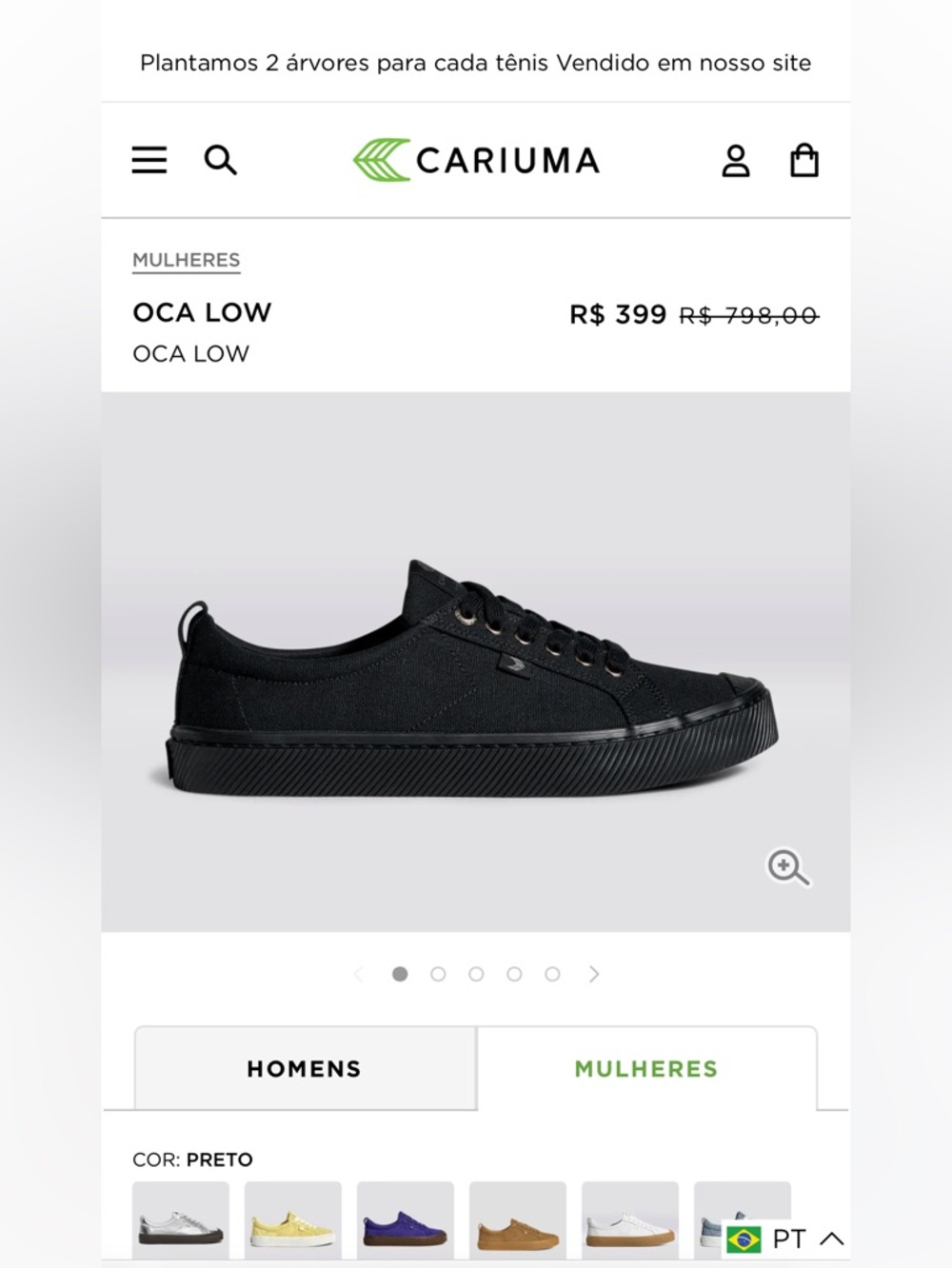 Cariuma OCA Low Women's Black Canvas Sneaker